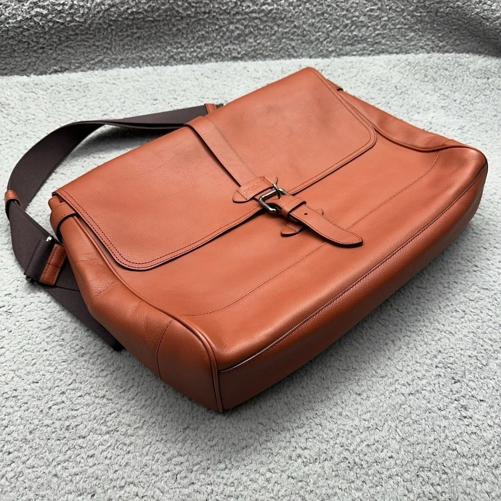 Genuine Coach F23204 Hudson Messenger Tote Terracotta 2 Way Leather Shoulder Bag